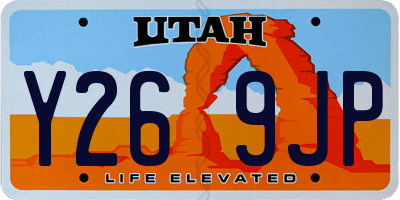 UT license plate Y269JP