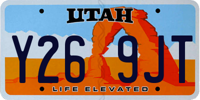UT license plate Y269JT