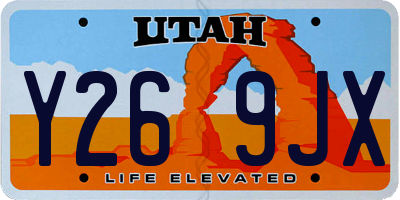 UT license plate Y269JX