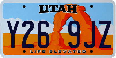 UT license plate Y269JZ