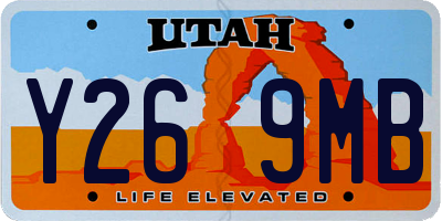 UT license plate Y269MB
