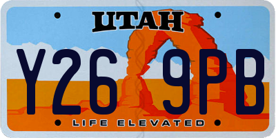 UT license plate Y269PB