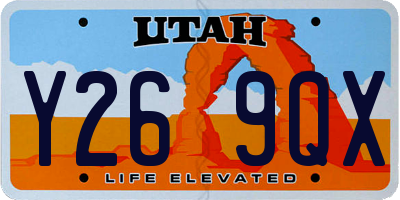 UT license plate Y269QX