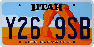UT license plate Y269SB