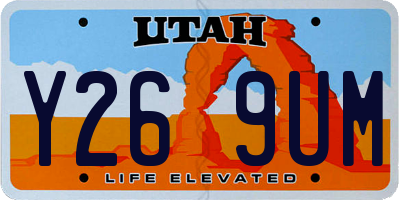 UT license plate Y269UM