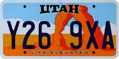 UT license plate Y269XA