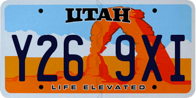 UT license plate Y269XI