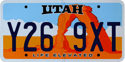 UT license plate Y269XT