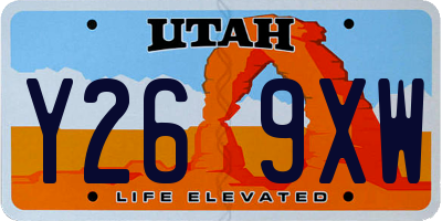 UT license plate Y269XW