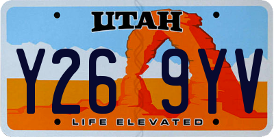 UT license plate Y269YV
