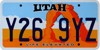 UT license plate Y269YZ