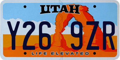 UT license plate Y269ZR
