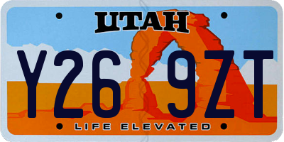 UT license plate Y269ZT