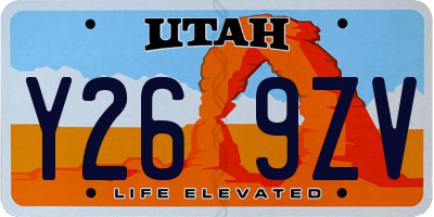 UT license plate Y269ZV