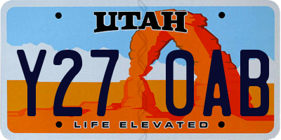 UT license plate Y270AB