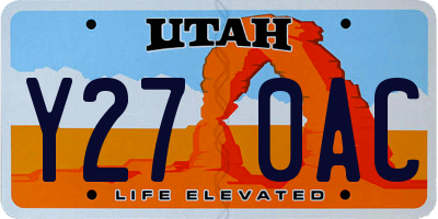UT license plate Y270AC