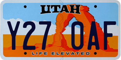 UT license plate Y270AF