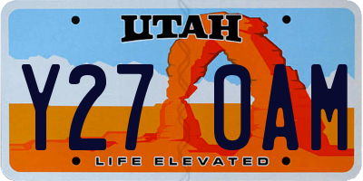 UT license plate Y270AM