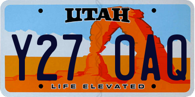 UT license plate Y270AQ