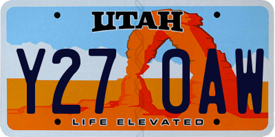 UT license plate Y270AW