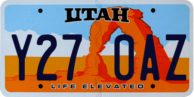 UT license plate Y270AZ