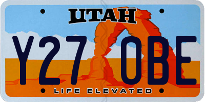 UT license plate Y270BE