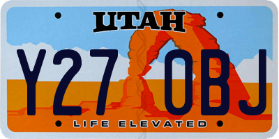 UT license plate Y270BJ
