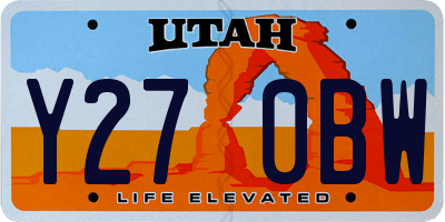 UT license plate Y270BW