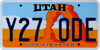 UT license plate Y270DE