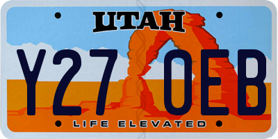 UT license plate Y270EB