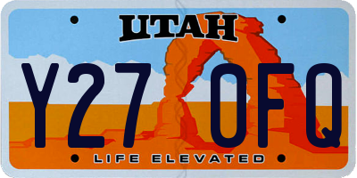 UT license plate Y270FQ