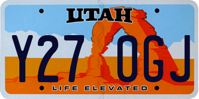 UT license plate Y270GJ