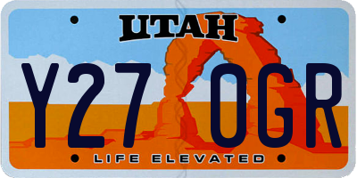 UT license plate Y270GR