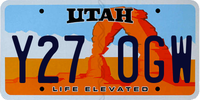 UT license plate Y270GW