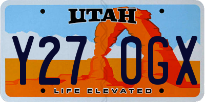 UT license plate Y270GX