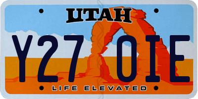 UT license plate Y270IE