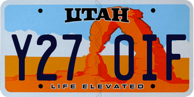 UT license plate Y270IF
