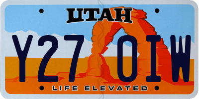 UT license plate Y270IW