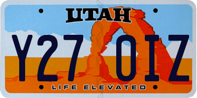 UT license plate Y270IZ