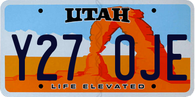 UT license plate Y270JE