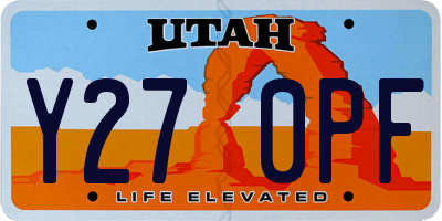 UT license plate Y270PF