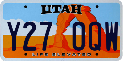 UT license plate Y270QW