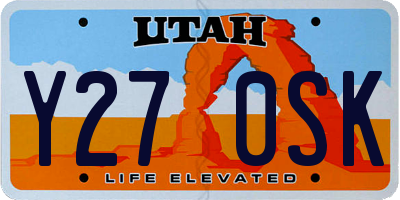 UT license plate Y270SK
