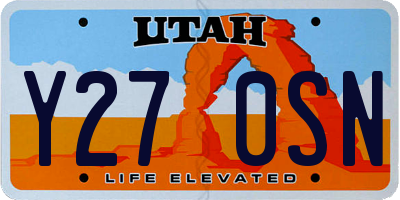 UT license plate Y270SN