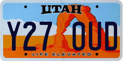UT license plate Y270UD