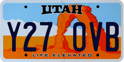 UT license plate Y270VB