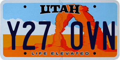 UT license plate Y270VN