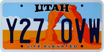 UT license plate Y270VW
