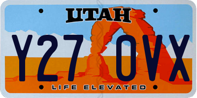 UT license plate Y270VX