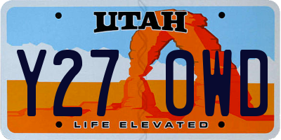 UT license plate Y270WD